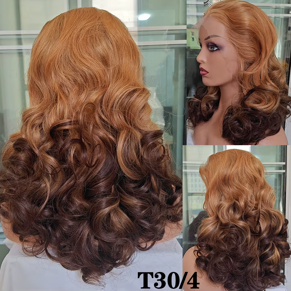 100% cheveux humains 250 densité mettre en évidence Ombre Double dessiné vague de corps gonflable 13
