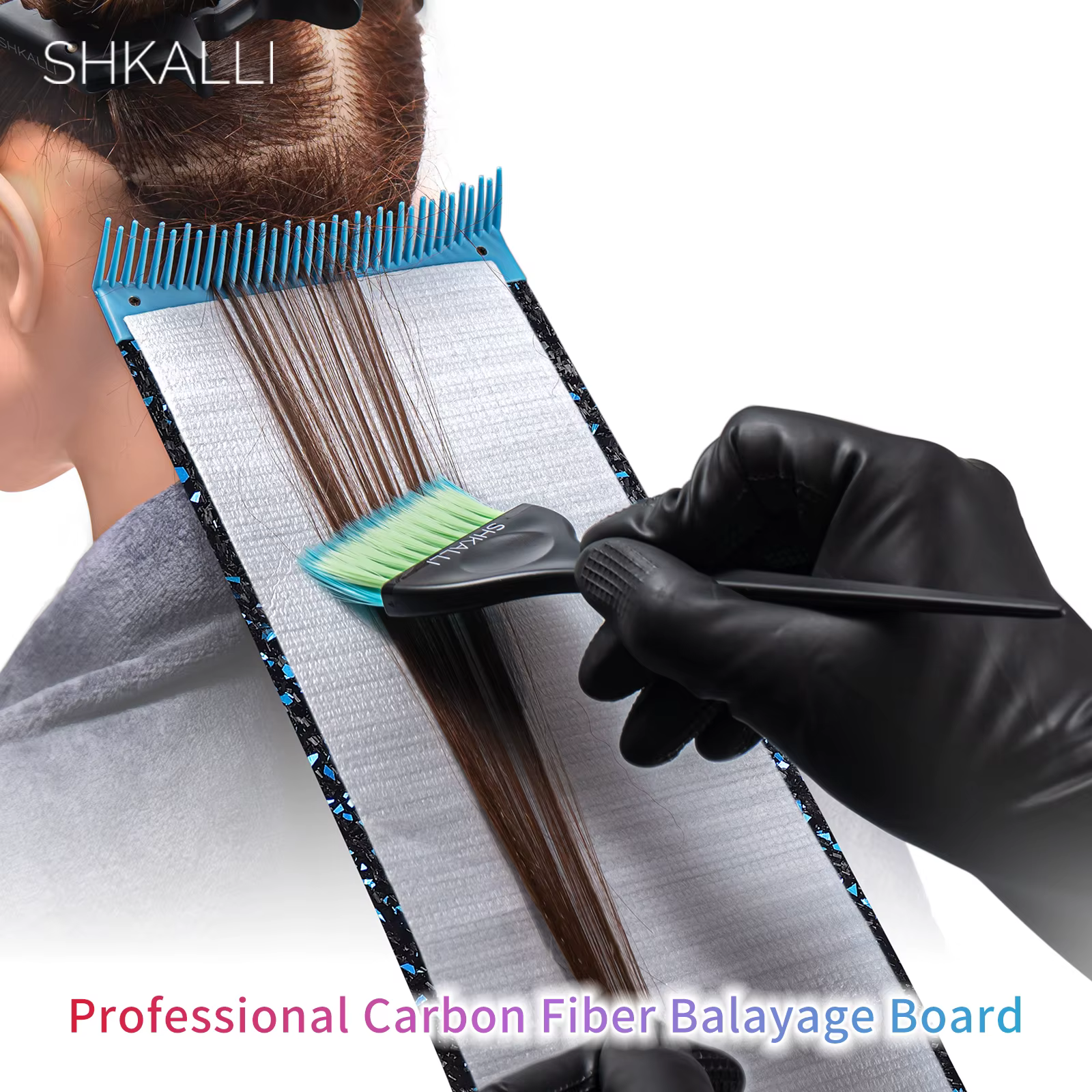 SHKALLI planche de coloration de cheveux professionnelle en Fiber de carbone avec peigne dents outil
