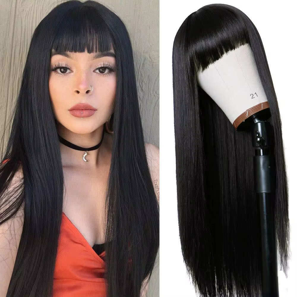 Perruque synthétique 26 pouces la plus vendue pour cheveux longs et raides, idéale pour le cosplay d