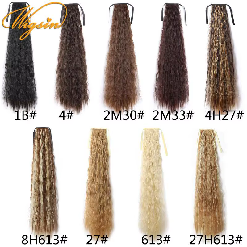 WIGSIN 32 pouces synthétique longue crépus bouclés queue de cheval cordon pince en queue de cheval n