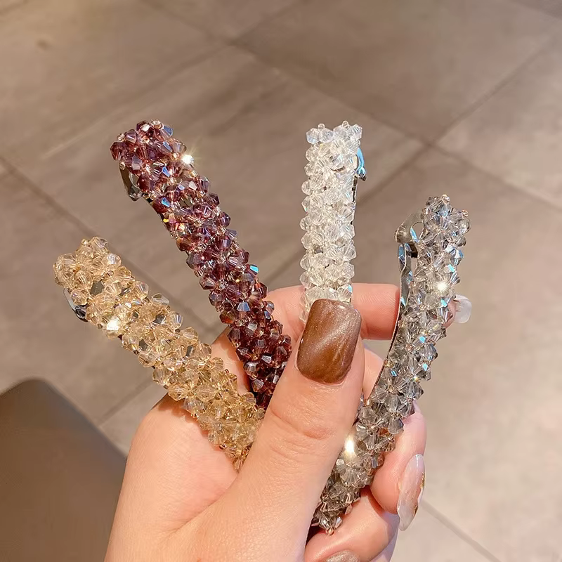 Pinces à cheveux de printemps en cristal, épingles, perles faites à la main, Barrettes pour femmes e