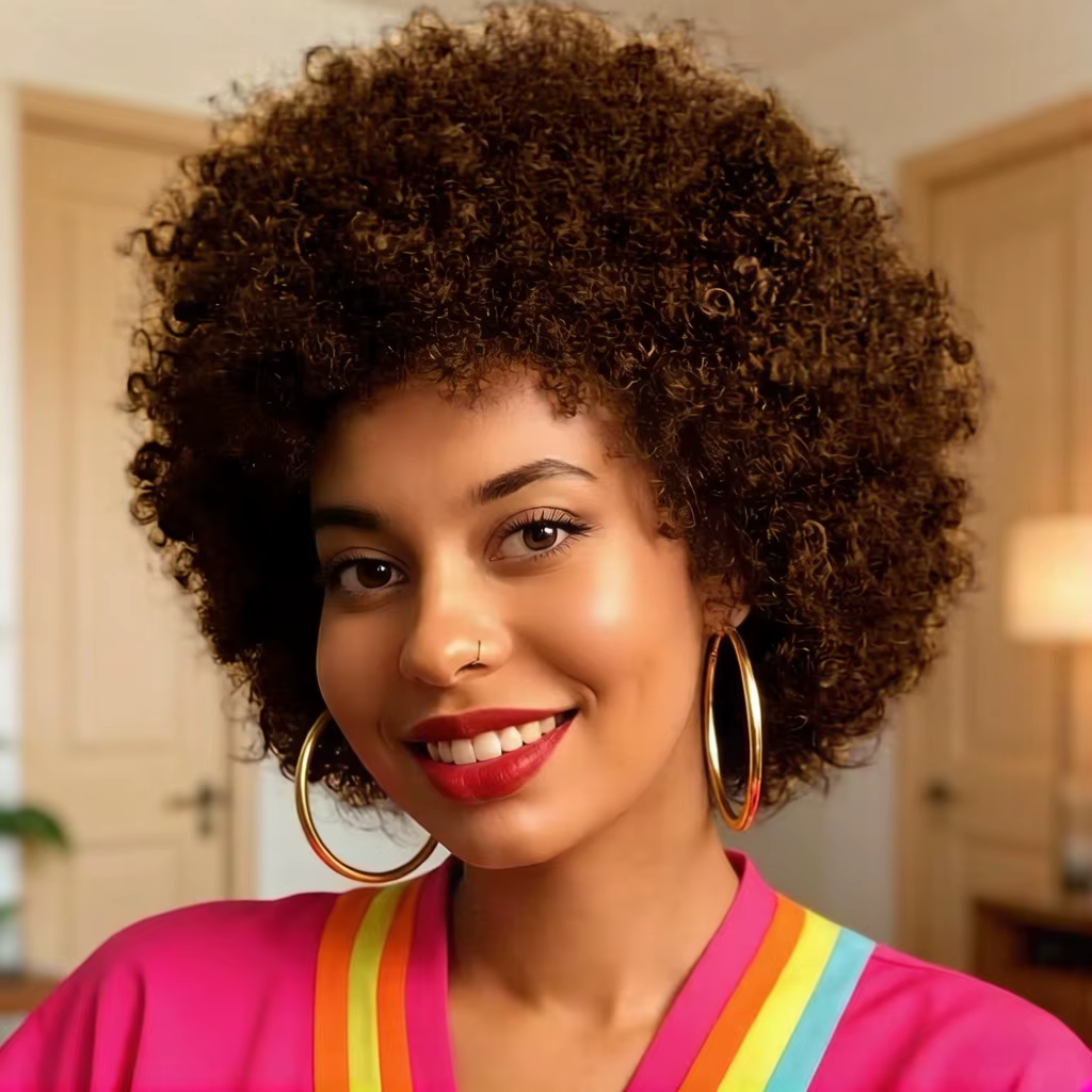 Perruque courte en cheveux humains naturels noirs 4A/4B Afro Kinky Curly - entièrement fabriquée à l