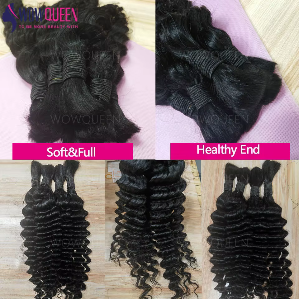 Deep Wave Cheveux Humain En Vrac Pour Tissage Bouclé Cheveux Humain Tresse Meches Boho Brésilien 100