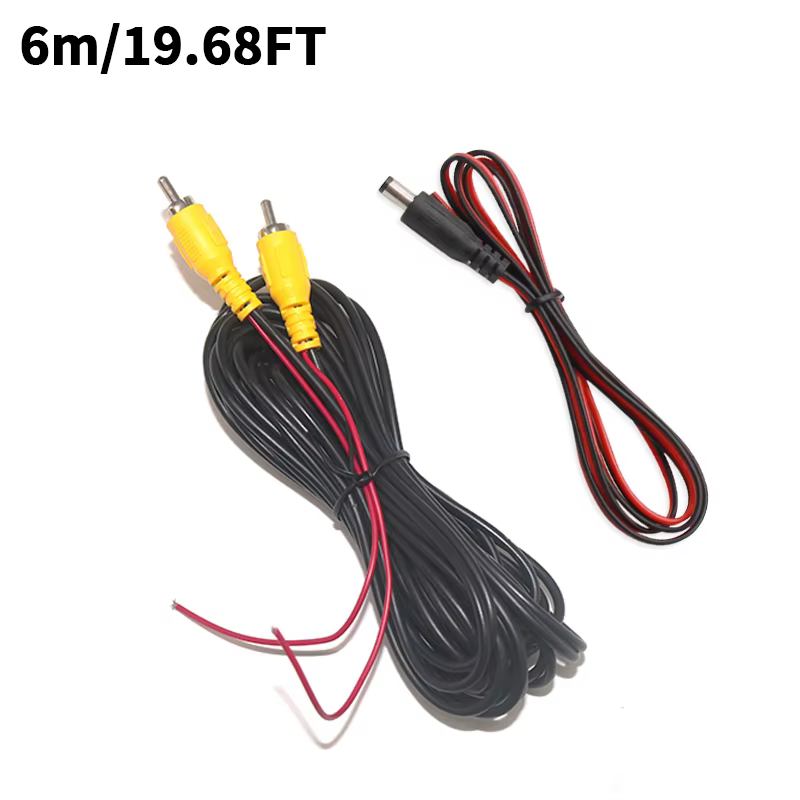 Câble vidéo RCA avec câble d'alimentation pour caméra de recul de voiture, câble d'extension AV, SFP