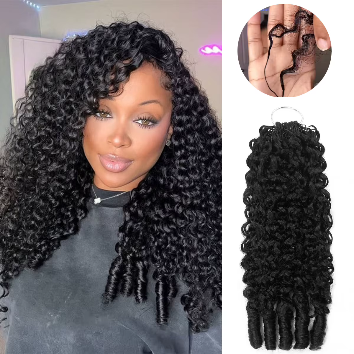 Frolo Classic Burmese Curly Crochet Human Hair Braiding Invisible Burmese Curly Miracle Knots Braid