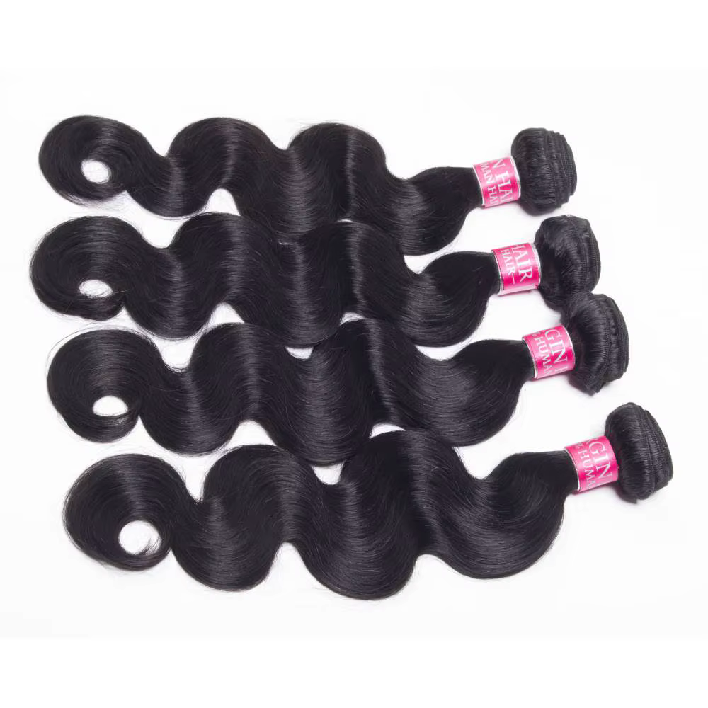 Extensions de Cheveux Humains Ondulés Naturels Brésiliens Remy – Lots de 1/3/4 Pièces Noirs Naturels