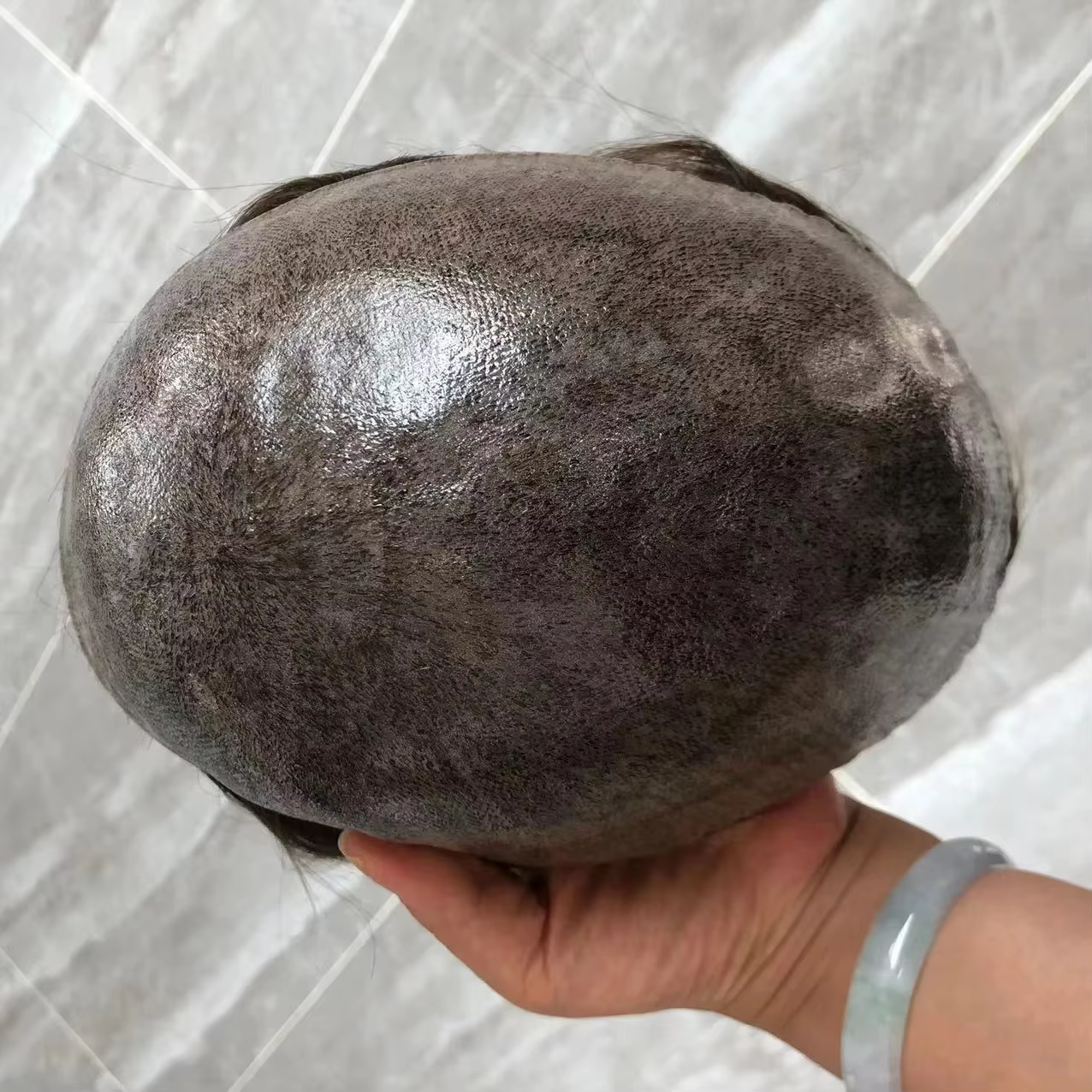 Perruques de cheveux naturels non détectables, naissance des cheveux grise 1b40 1b80, pour vieil hom