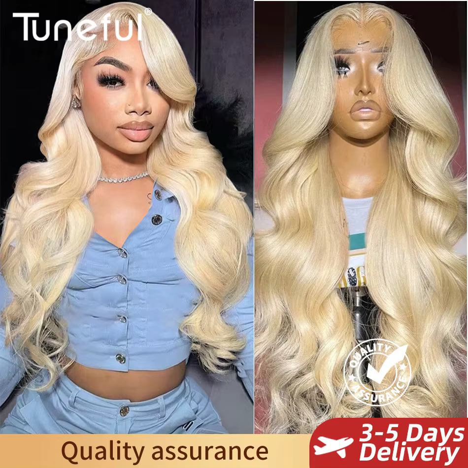 13x6 HD Transparent 613 Blonde dentelle frontale perruques de cheveux humains vague de corps dentell