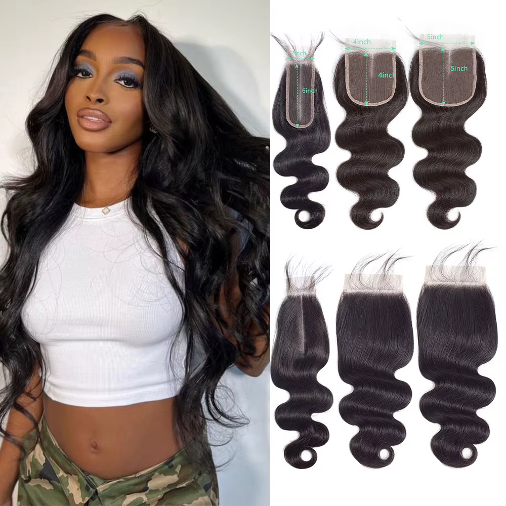 Body Wave Closure Human Hair 4x4 Closure Cheveux Humain Burmese Hair Frontale Cheveux Humain For Wom