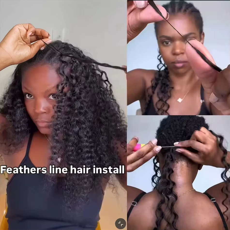 Mèches brésiliennes 100% naturelles Remy ondulées au Crochet, Extensions de cheveux invisibles avec