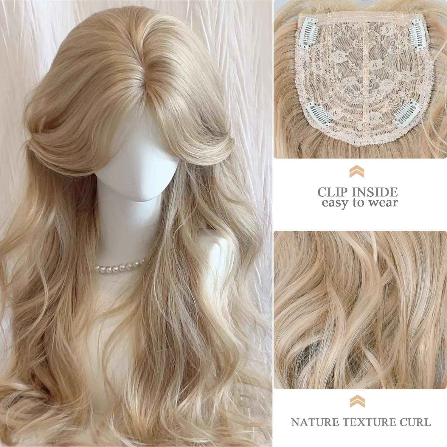 Perruques blondes sales synthétiques à l'aspect naturel, perruque longue et droite à couches pour fe