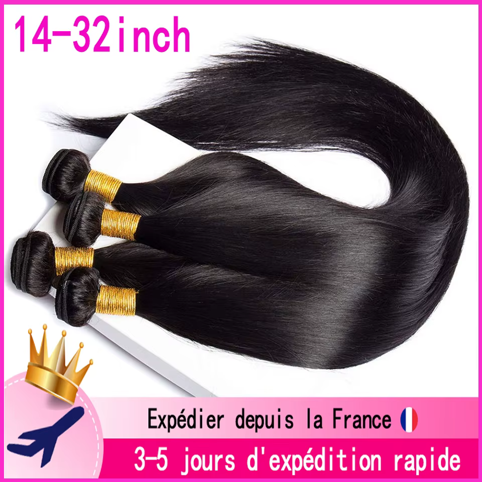 Tissage Humain Hair Lisse 28 30 32 Pouces Extensions Cheveux Humains Brésiliens Soldes Cheveux Natur