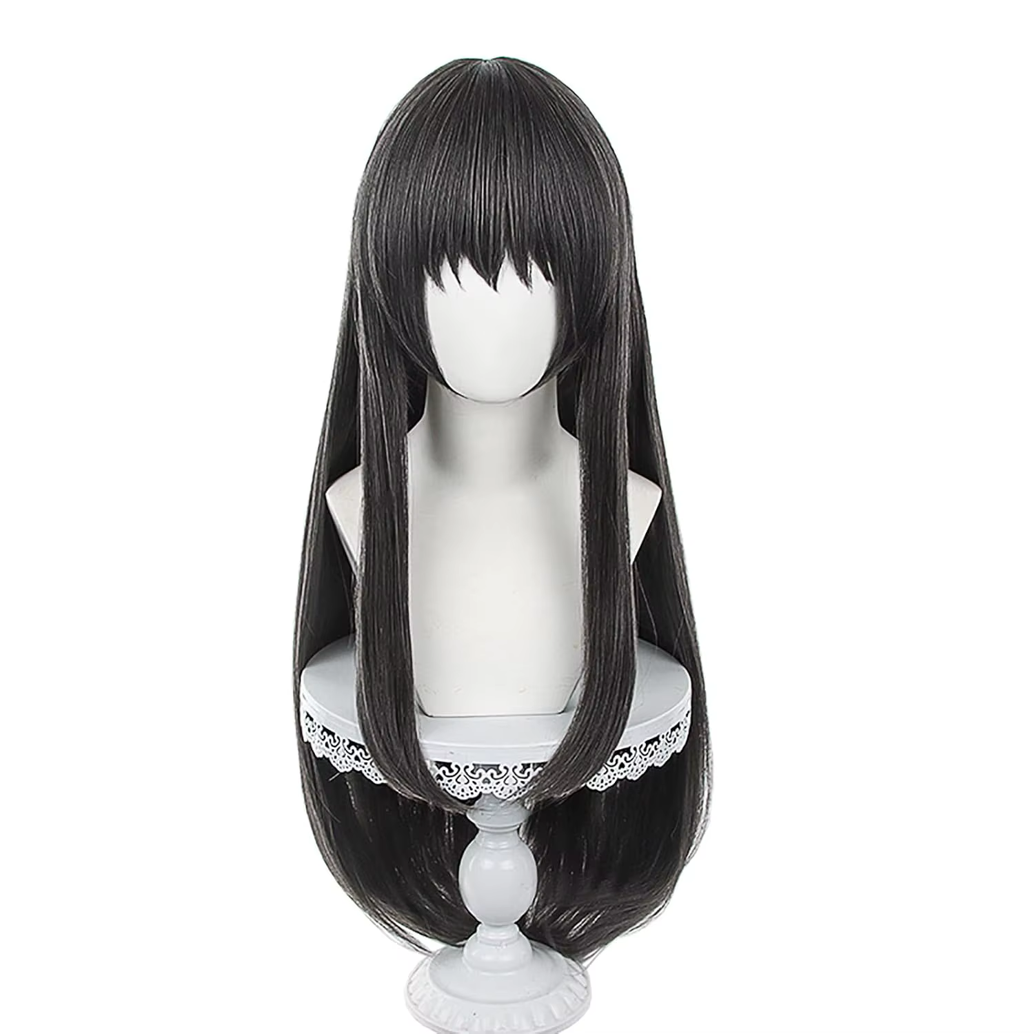 Akemi Zones-Perruque Cosplay pour Adulte, Cheveux Longs et Lisses, Noir, Anime Puella, Magi Madconte
