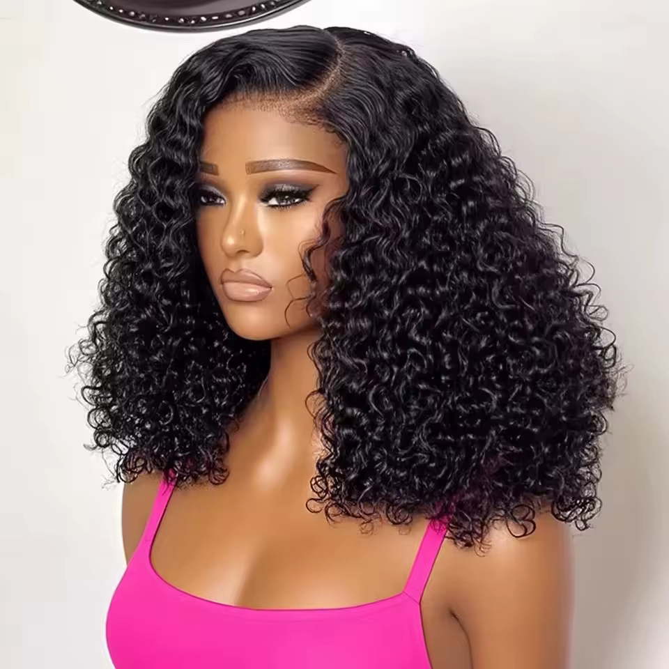 Perruques sans colle en cheveux humains, courtes, style bob, ondulées, avec dentelle HD 13x4, pré-ép