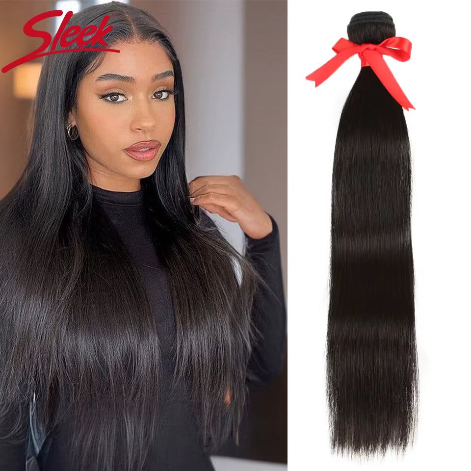 Mèches Brésiliennes Naturelles Remy Lisses Rose, Rouge, Orange, Extensions de Cheveux pour Femme