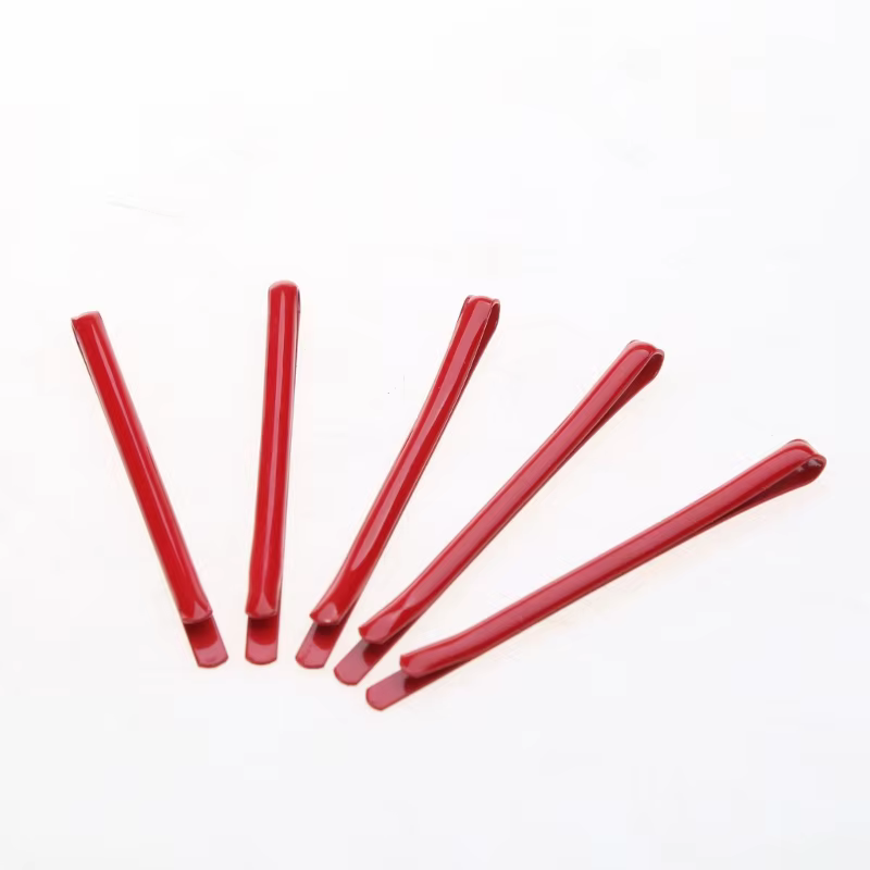 Pinces à cheveux rouges épingles à cheveux pinces à frange en métal antidérapantes outil coiffure Co