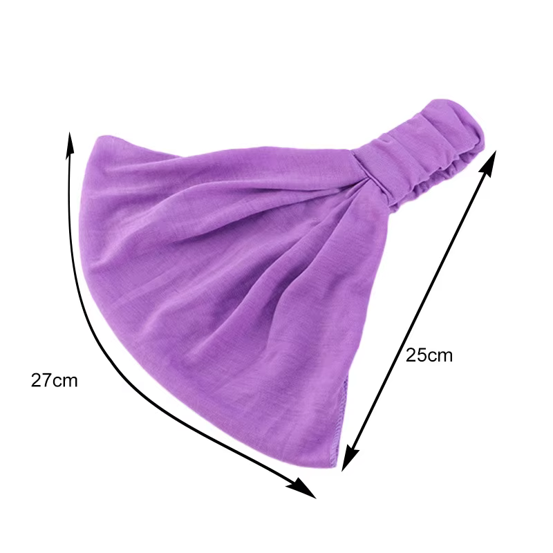 Nouveau été femmes solide coton bandeau élastique large doux filles sport Yoga noué bandeau course b