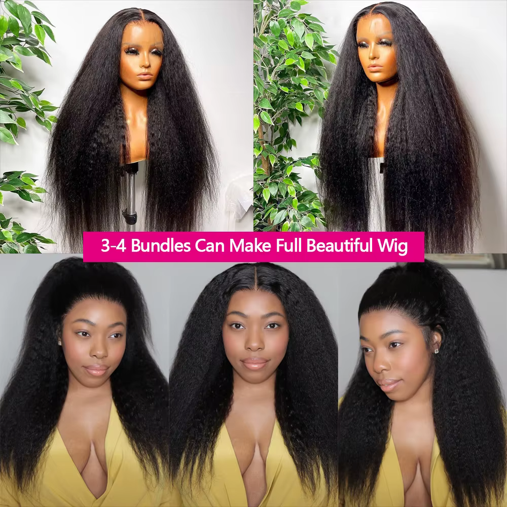 12A Kinky Straight Tissage Humain Haïr 20 22 24 Tissage Lot Brésilien Yaki Straight 100 Humain Hair