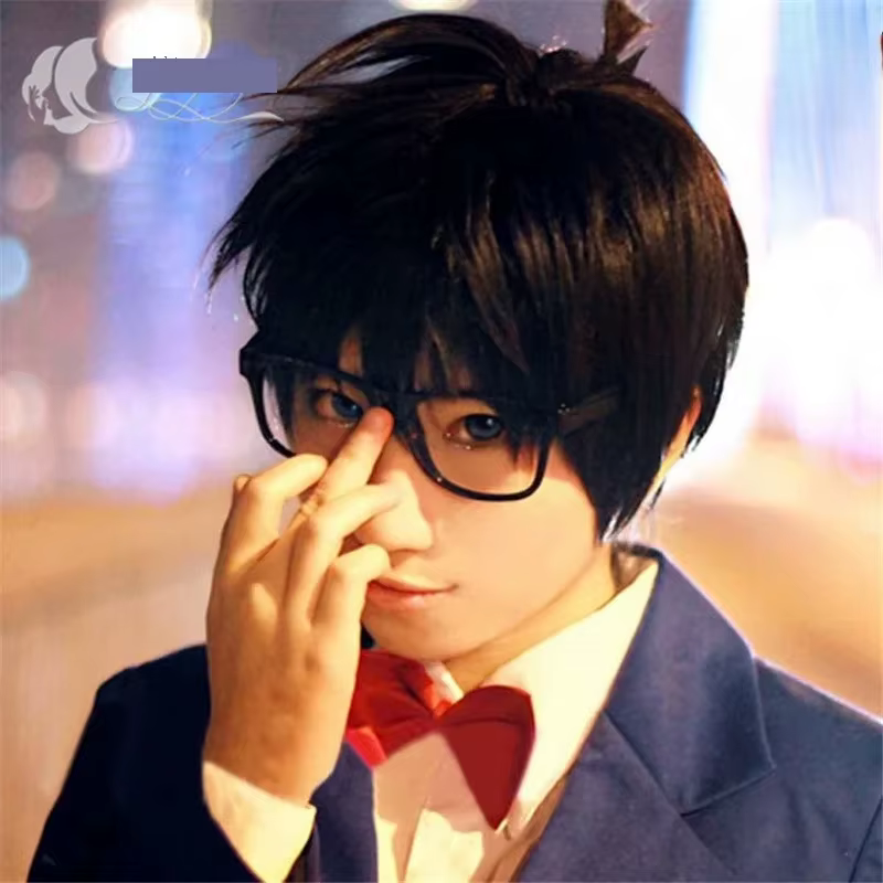 Perruque de Cosplay de détective Conan Kudou Shinichi, perruque de jeu de rôle d'halloween, cheveux 
