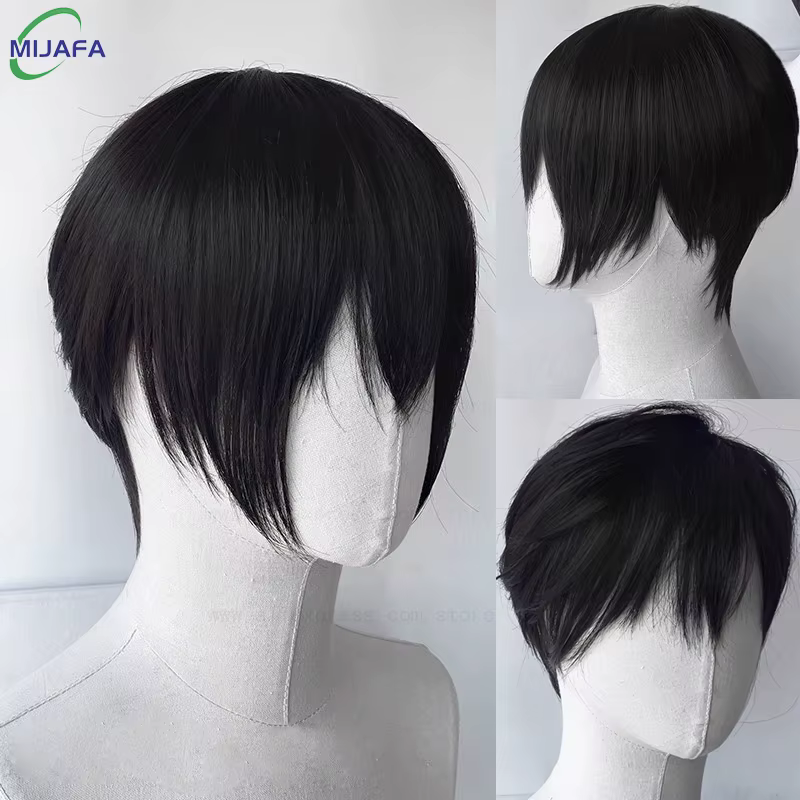 Anime Tobio Kageyama Cosplay perruque adolescent court noir couches Texture coupe résistant à la cha