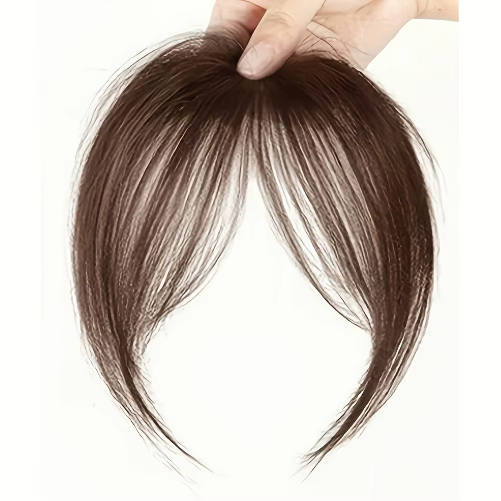 Extensions de cheveux synthétiques à clipser pour la partie frontale, avec frange à raie centrale, n