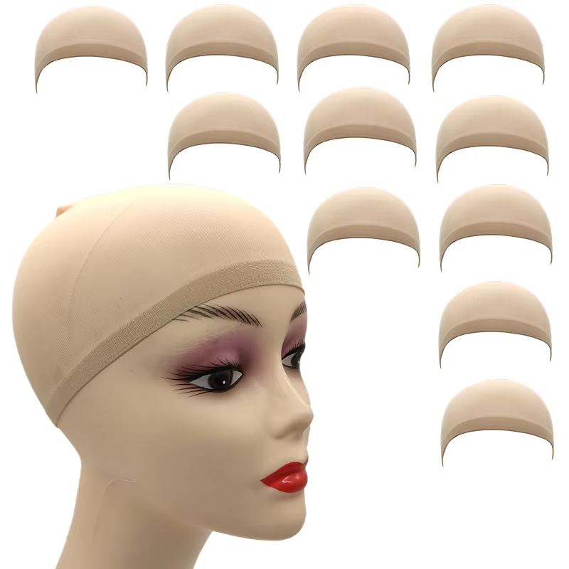 Filet de perruque pour tissage de cheveux, 2 pièces, noir/marron/peau/Beige, bonnet de perruque en m