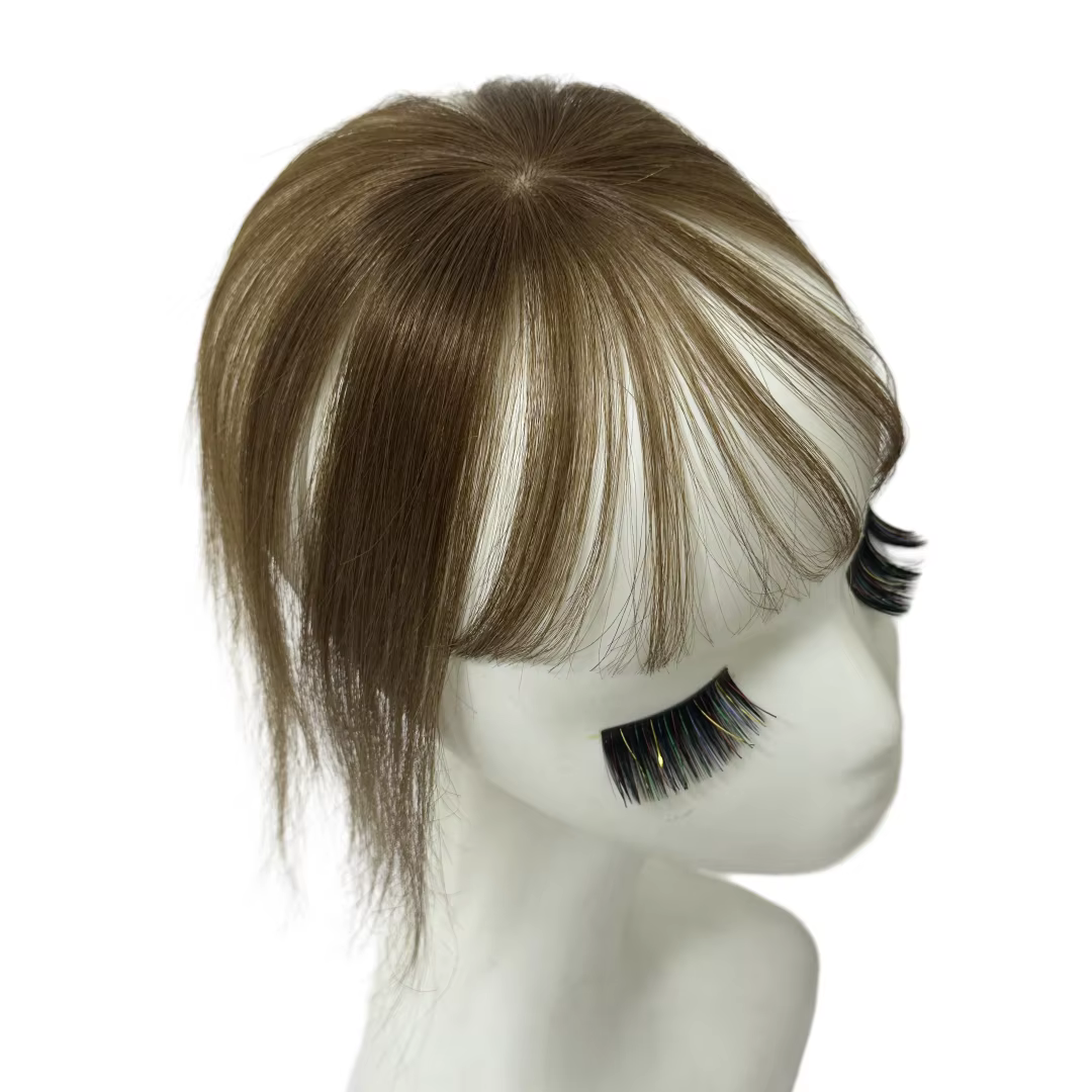 100% cheveux humains Mini frange pour femmes 360 couverture front chauve avec frange vaporeuse Base 