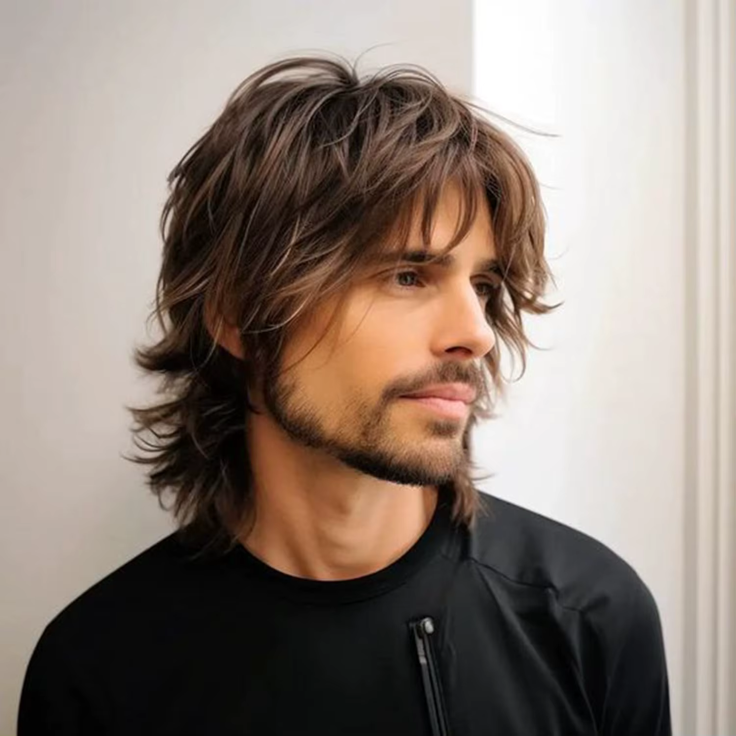 Perruque synthétique marron pour homme, perruque réaliste pour homme, costumes de jeu de rôle jeunes