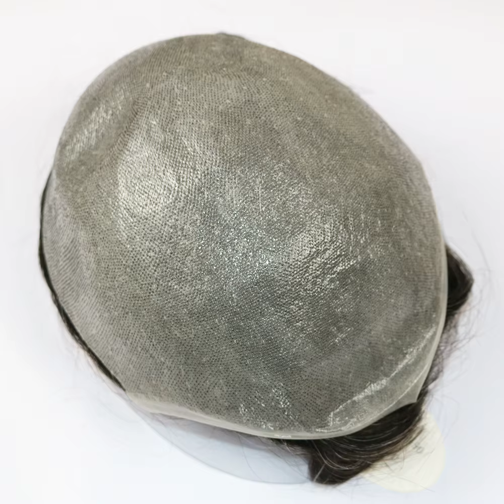 80 densité indétectable 1B65 gris hommes toupet 100% indien cheveux humains hommes perruques Super m