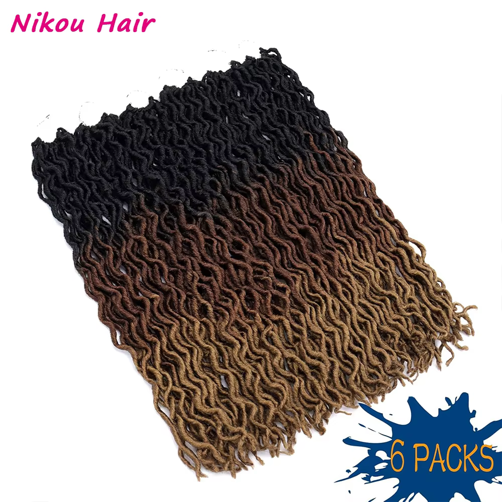 18/24 pouces déesse Faux locs Crochet cheveux 6 paquets/Lot doux gitane Locs ondulés Crochet tresses