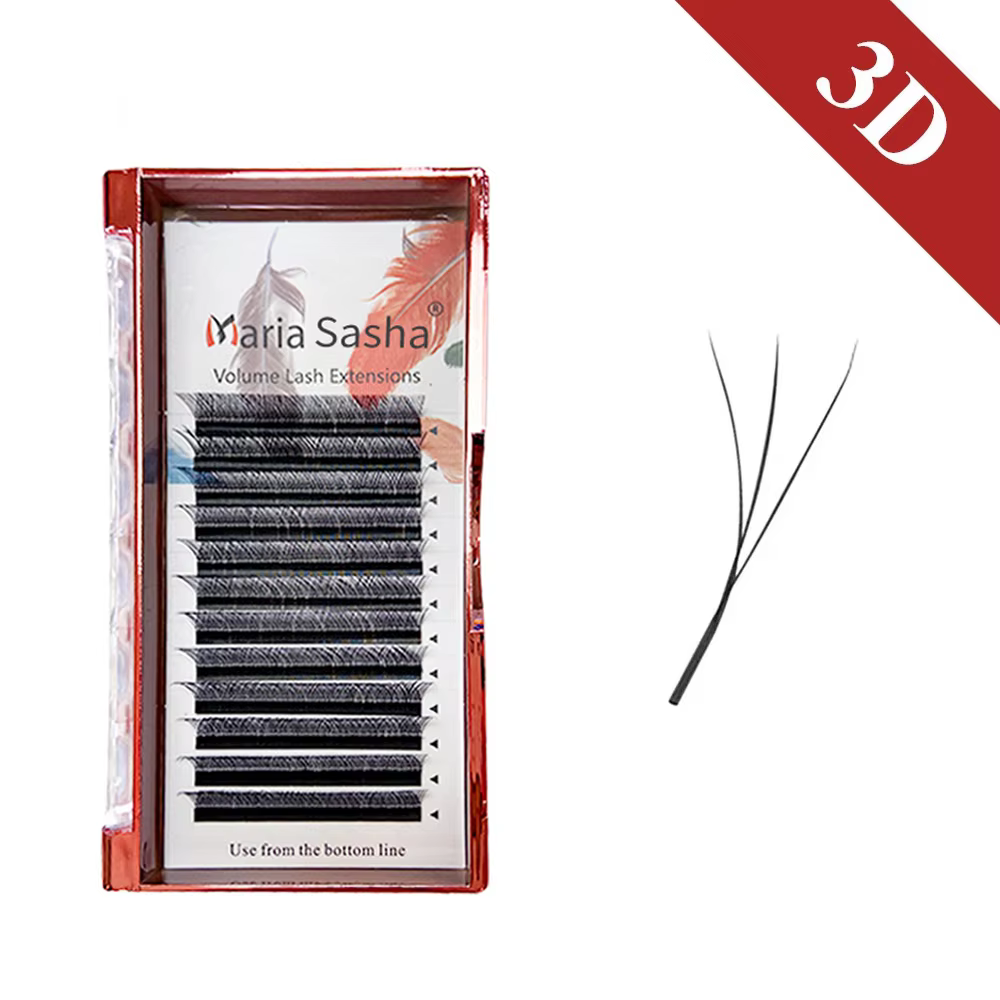 Extensions de cils pré-faits en forme de W MARIA 3D 4D 5D 6D 7D – Éventails de cils naturels, doux, 