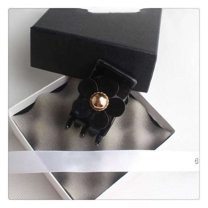 Pinces à cheveux fleur pour femmes, petite pince à cheveux de luxe, noir et blanc, cordon barrette,