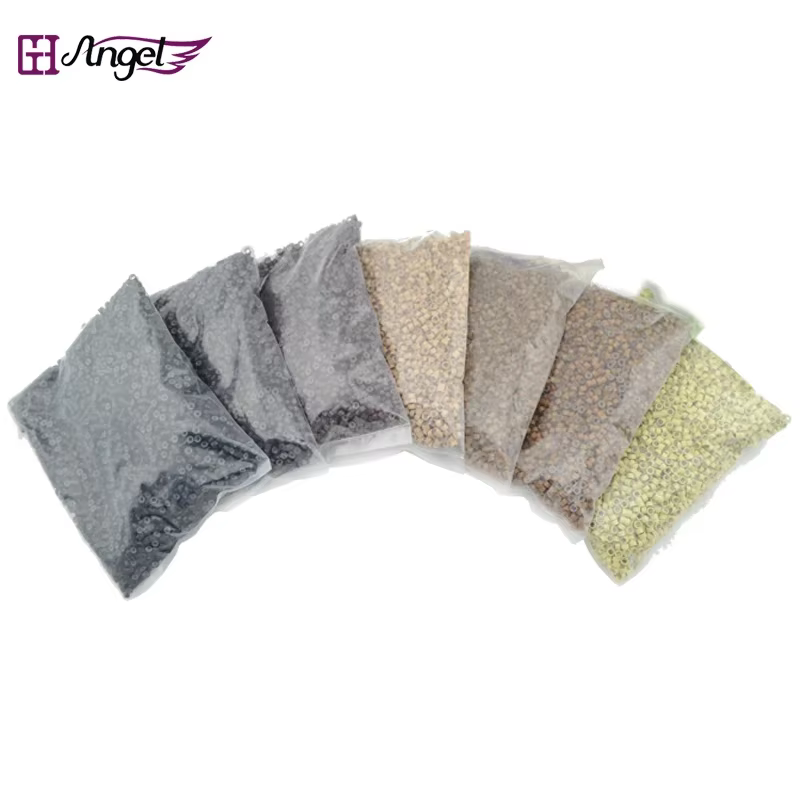 Anges 5000 pièces/sac 5.0*3.0*3.0mm anneaux en Silicone microliens perles de cheveux pour Dreadlock