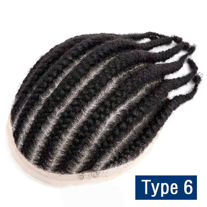 Français dentelle homme perruque Crochet tresses toupet mâle perruque prothèse de cheveux humains po