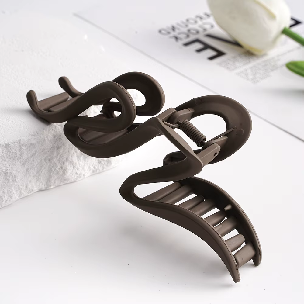 Pinces à cheveux en acrylique pour femmes, 13cm, épingle à cheveux ondulée mate, queue de cheval, ac