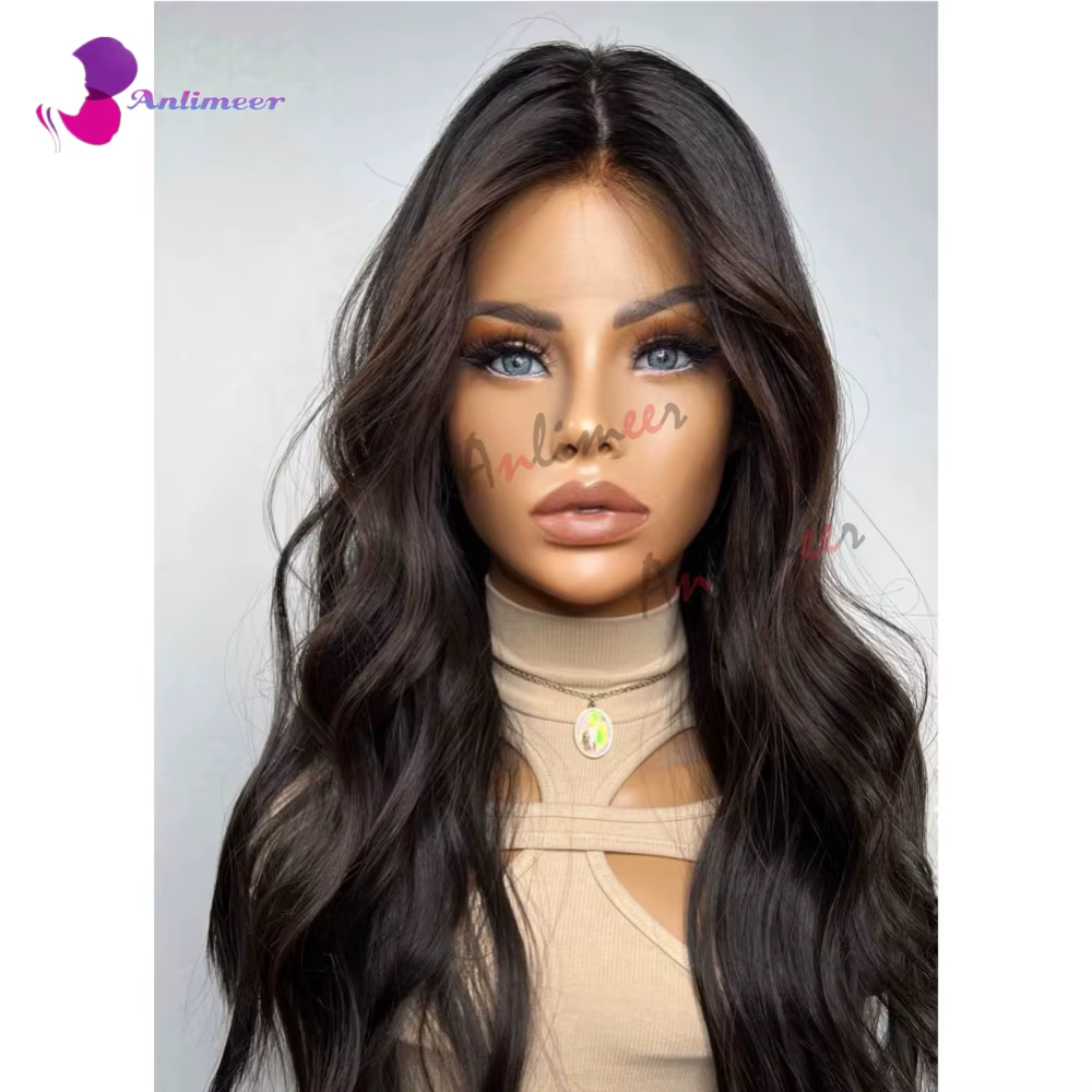 Perruque Lace Frontale Balayage Brun Chocolat en Cheveux Humains Naturels pour Femmes, Perruque Brun