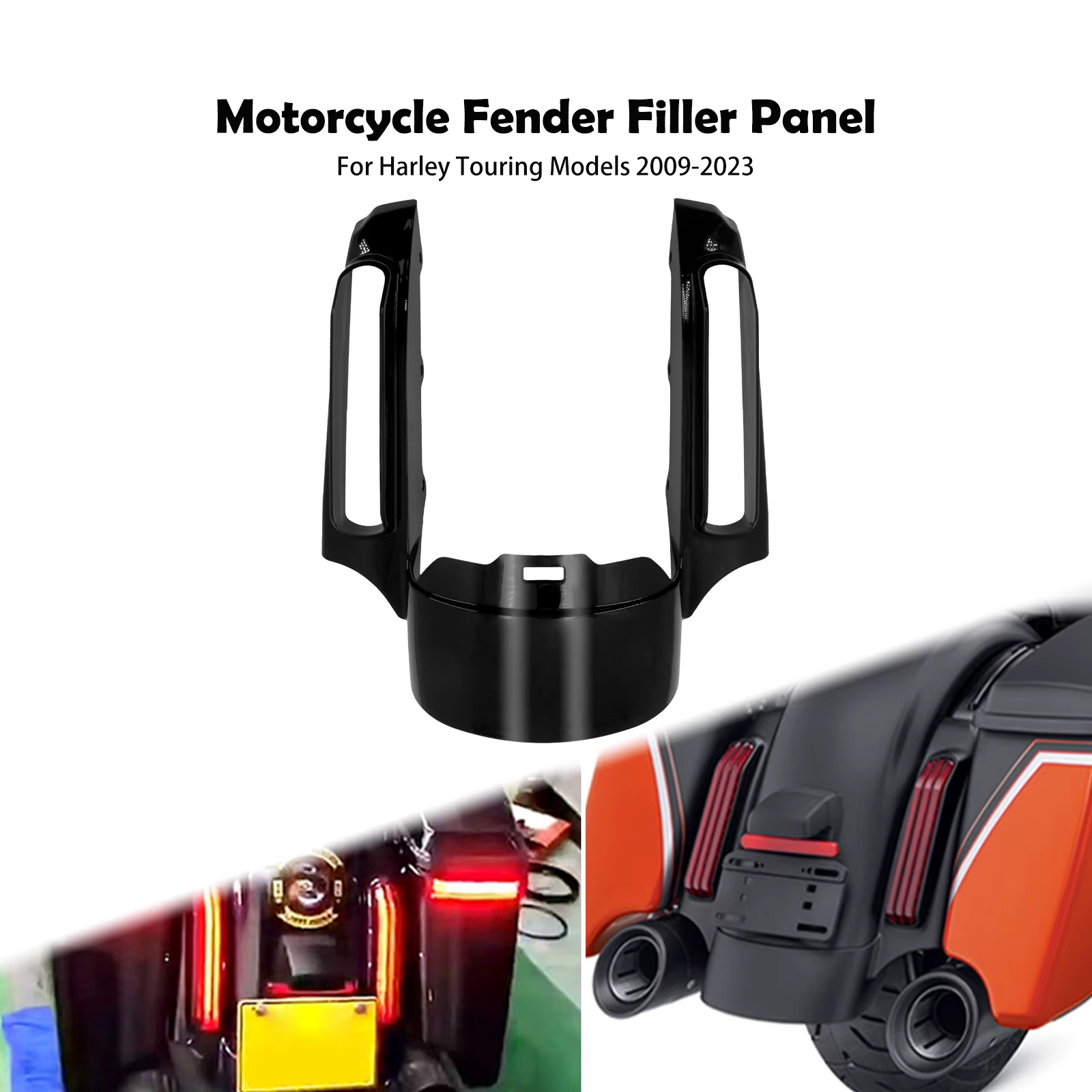 Panneau de remplissage de garde-boue arrière de moto, Extension Fascia pour Harley Touring Road King