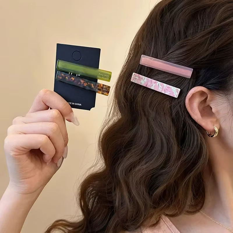 Pinces à cheveux en acétate, 2 pièces/ensemble, épingles à cheveux géométriques, épingle latérale, d