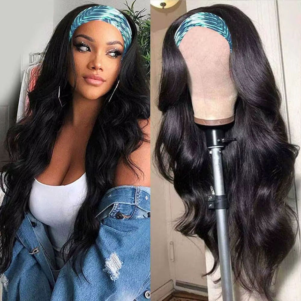 30 40 pouces bandeau perruque cheveux humains vague de corps perruque 200% densité Remy perruques de