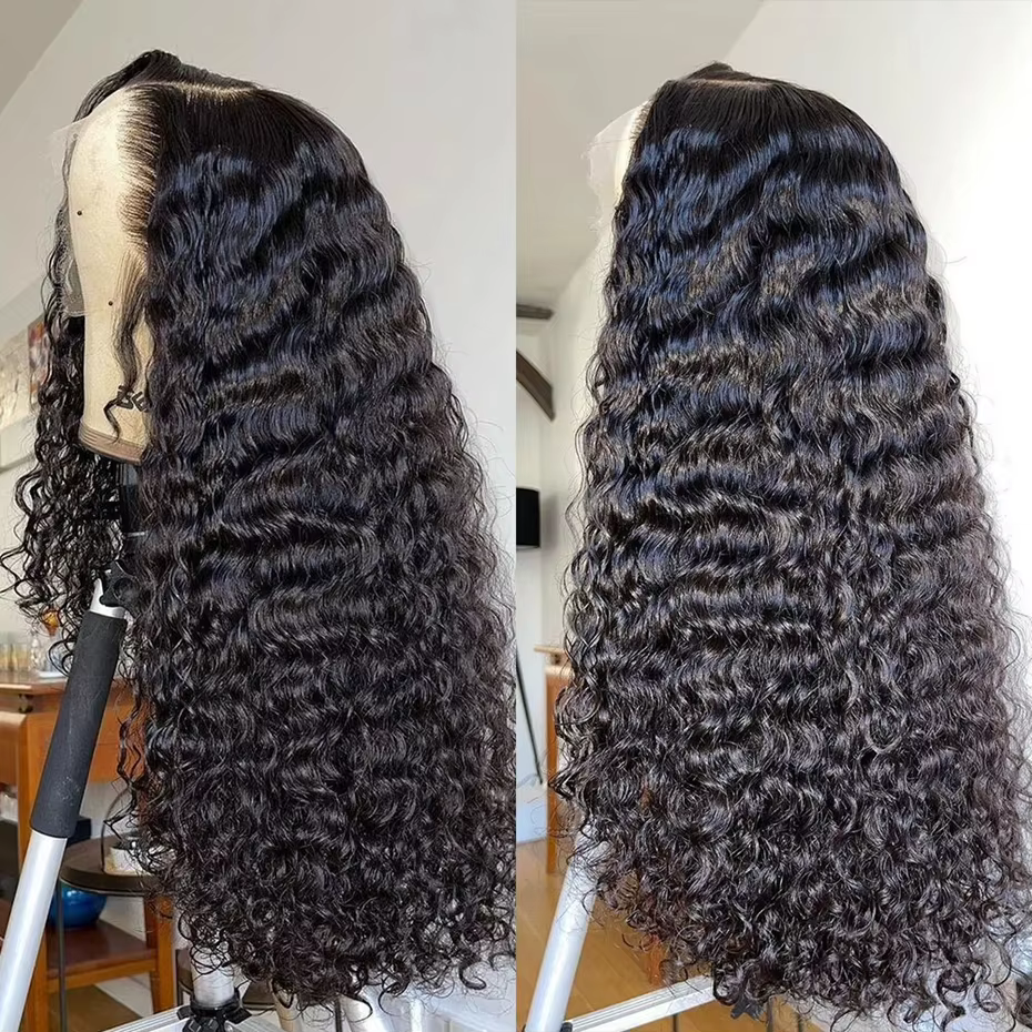 Perruque Bouclée avec Filet de Fixation Frontale en Dentelle Accessoire Capillaire en Cheveux Humain