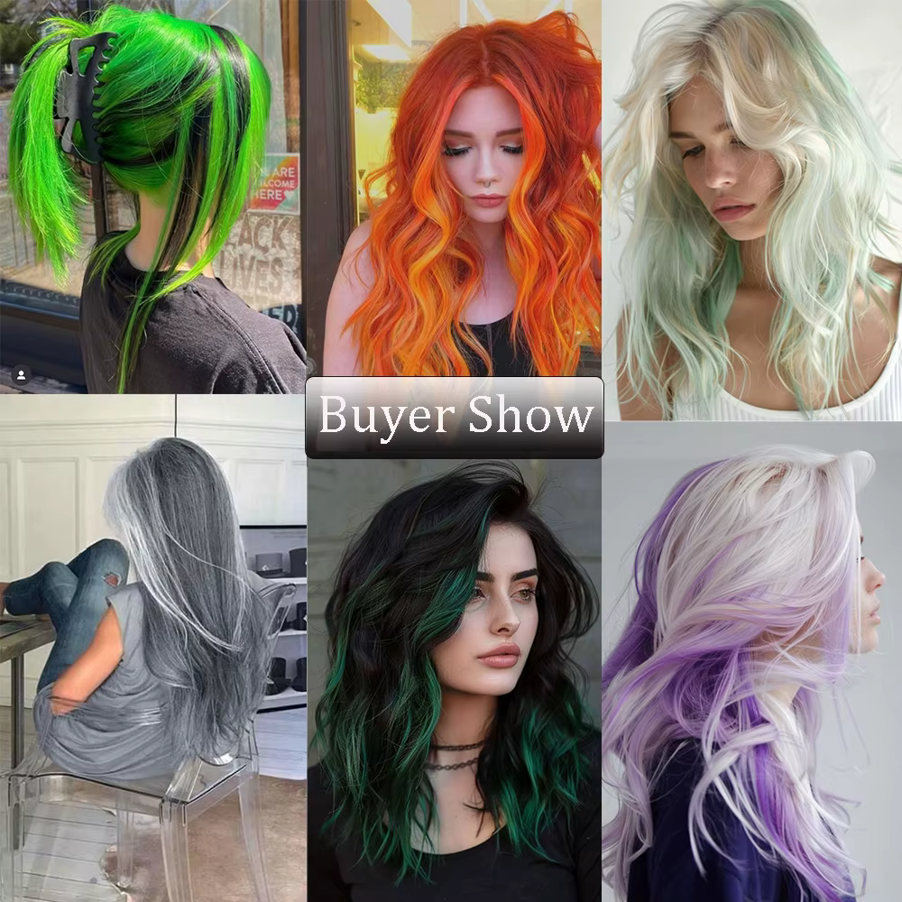 22 pouces 12 pièces/paquet couleur fête synthétique pince dans les Extensions de cheveux pour les fi