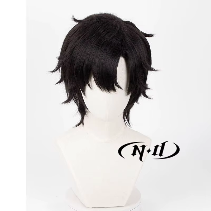 ND Cheng Xiaoshi Cosplay Perruques pour Anime Comic Con, Link Click Charles, Cheveux Bouclés, Noir, 