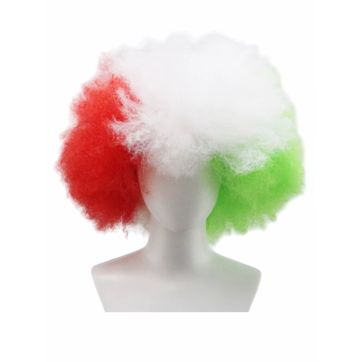 Perruque synthétique bouclée afro jaune-vert, cheveux volumineux pour les fans de sport, la cheerlea