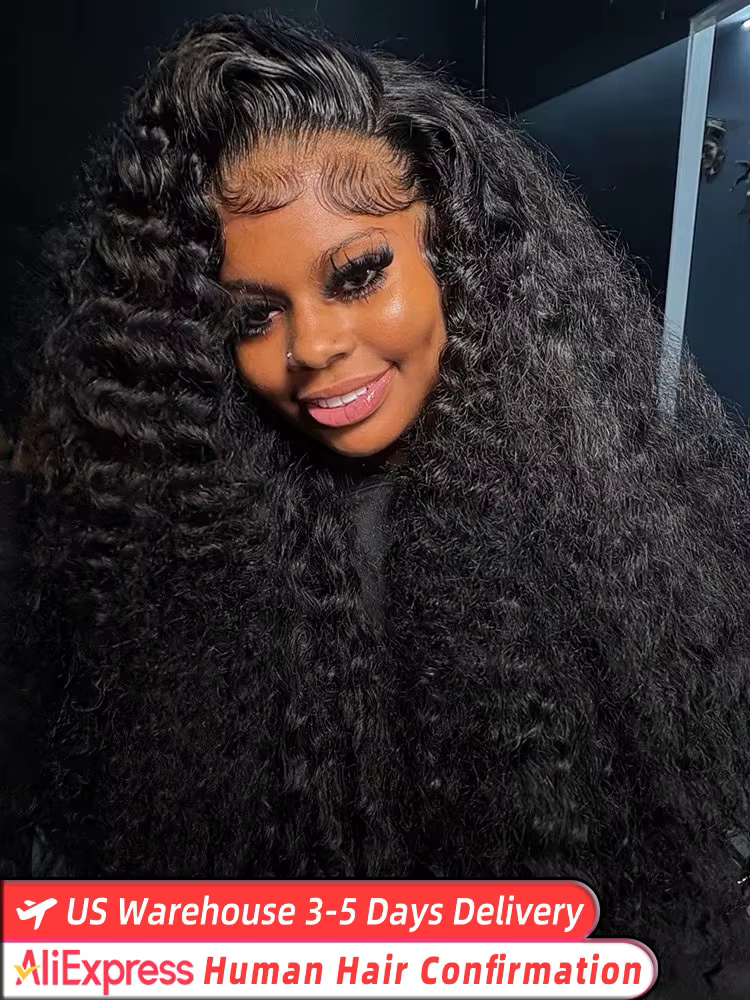 Perruques de cheveux humains bouclés 250% de densité, Deep Wave, 13x6, 360 HD, pré-épilées, avec den