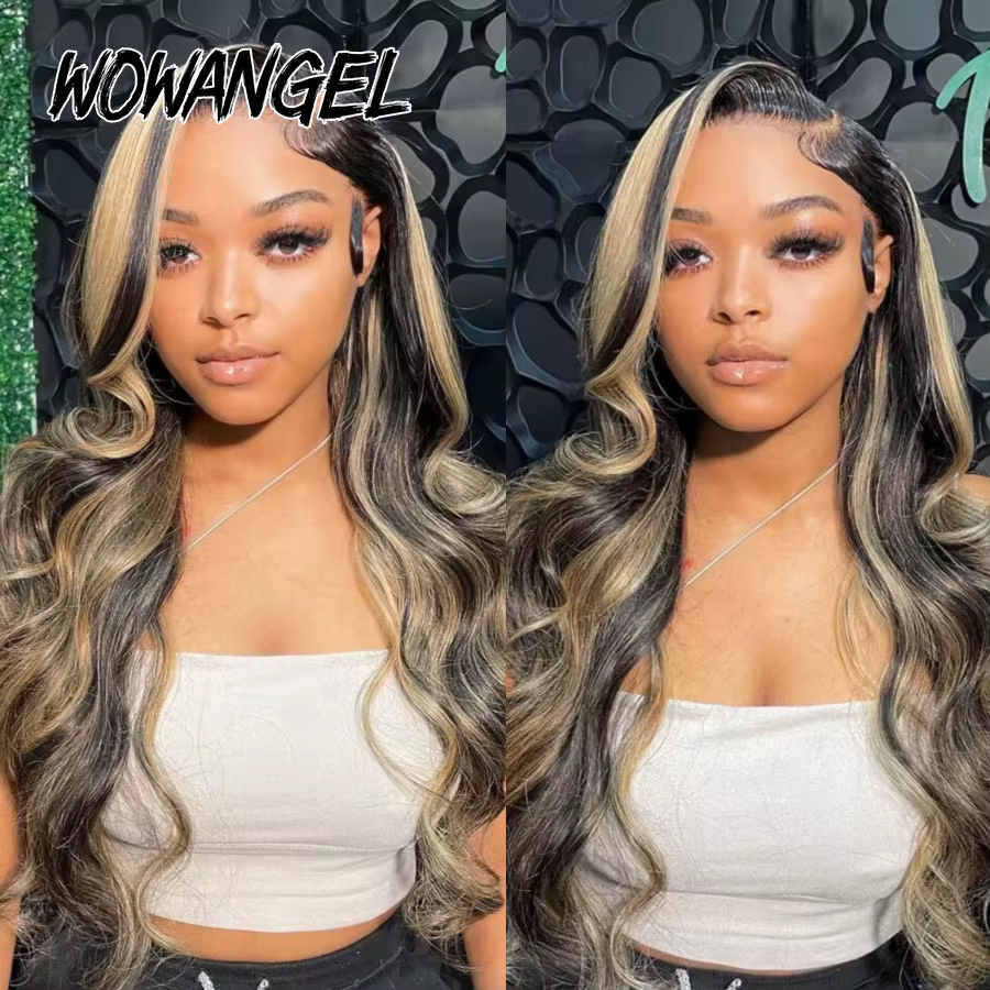 Wow Angel-Perruques Body Wave en surbrillance, Perruque à fermeture en dentelle HD, Blond miel, Perr