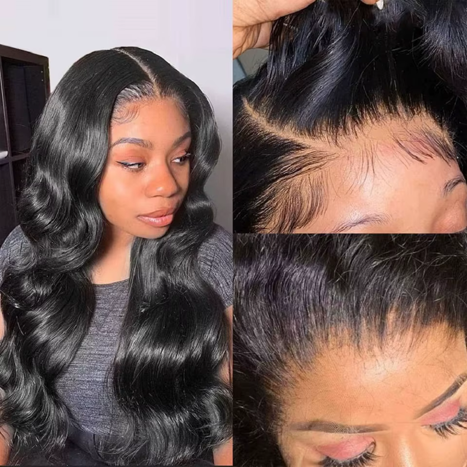 Perruque Lace Front Wig Body Wave brésilienne HD transparente, cheveux 100% naturels, 13x4, 13x6, 36