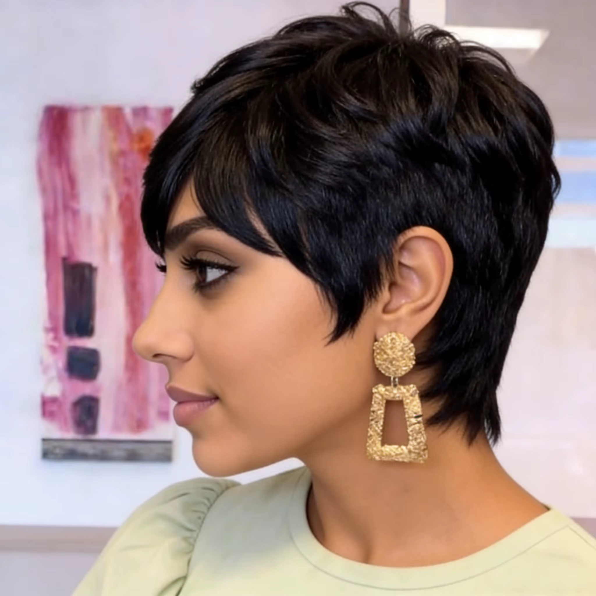 Perruques coupe Pixie pour femmes, perruque brésilienne en cheveux humains, perruques courtes entièr