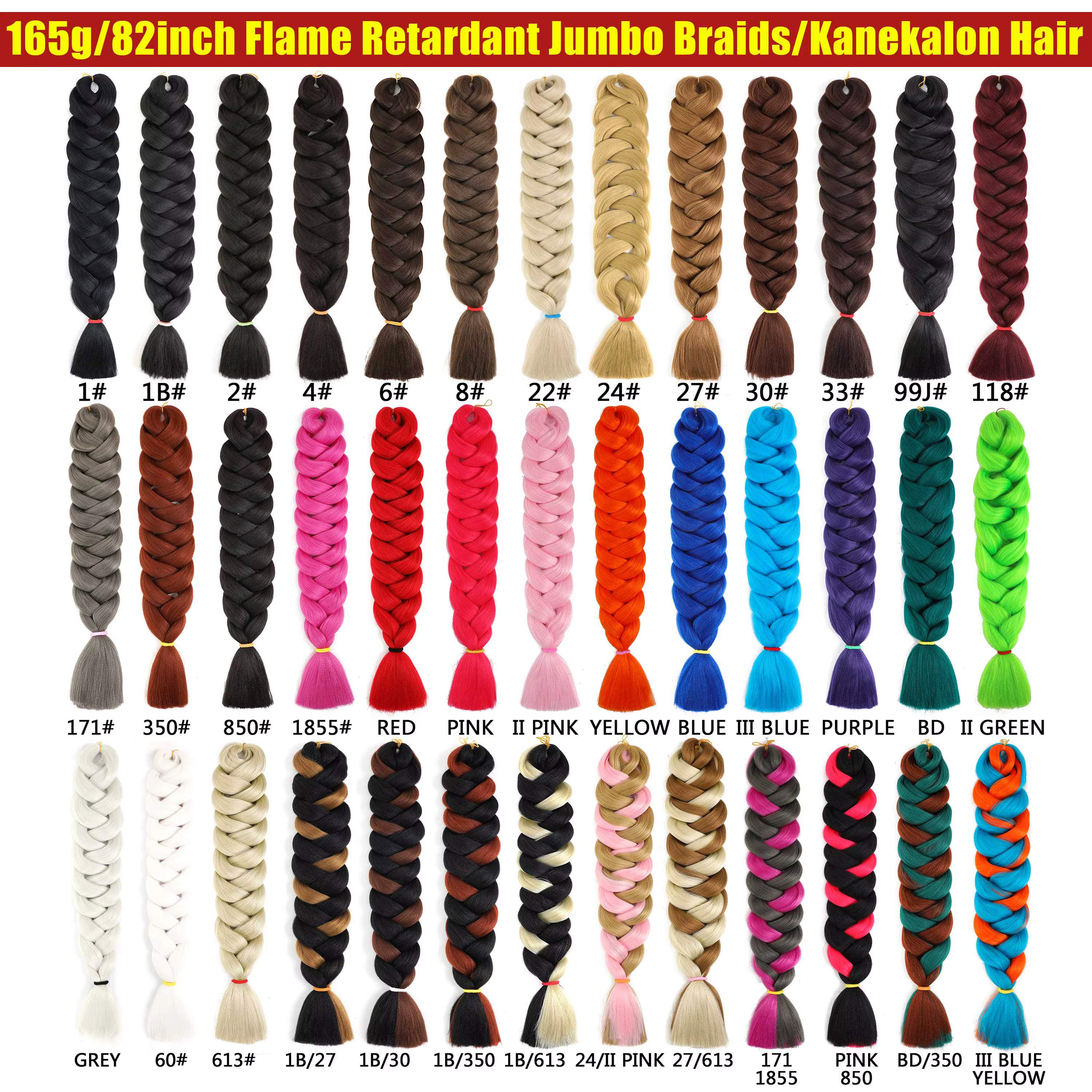 Cheveux synthétiques pour tresses jumbo Kanekalon de 82 pouces de long, extensions de cheveux pour t