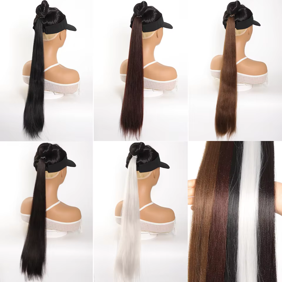 Queue de cheval droite synthétique de 28 pouces avec Extensions de cheveux élastiques à la mode pour
