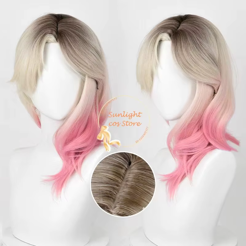 Perruque Cosplay Courte Dégradée Cruly pour Femme, Cheveux Synthétiques, Bonnet, Anime Gwen Stacy, G